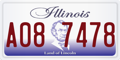 IL license plate A087478