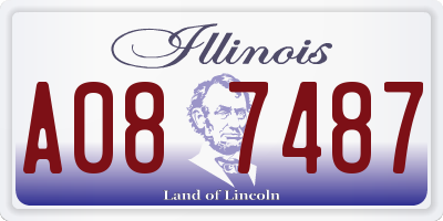 IL license plate A087487
