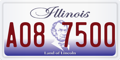 IL license plate A087500