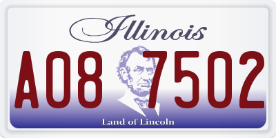 IL license plate A087502