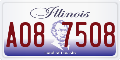 IL license plate A087508