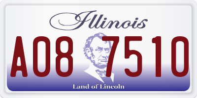 IL license plate A087510