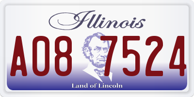 IL license plate A087524