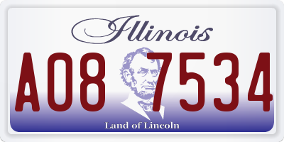 IL license plate A087534