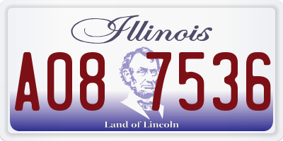 IL license plate A087536