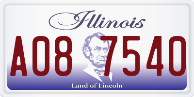 IL license plate A087540