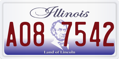 IL license plate A087542