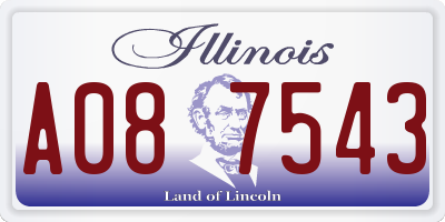 IL license plate A087543