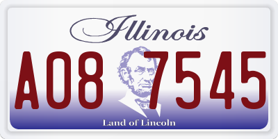 IL license plate A087545