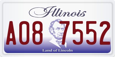 IL license plate A087552