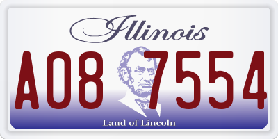 IL license plate A087554