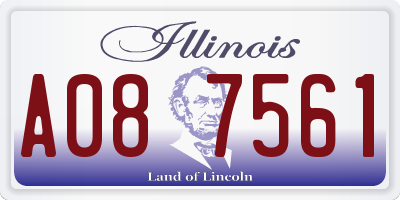 IL license plate A087561