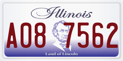 IL license plate A087562
