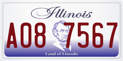 IL license plate A087567