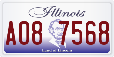 IL license plate A087568