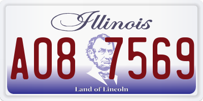 IL license plate A087569