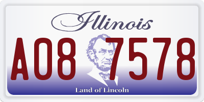 IL license plate A087578
