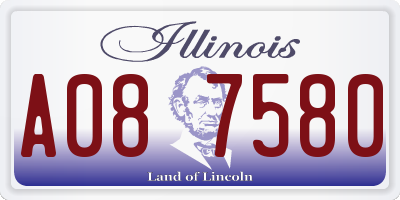 IL license plate A087580