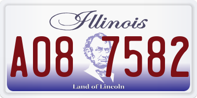 IL license plate A087582