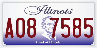 IL license plate A087585