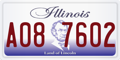 IL license plate A087602