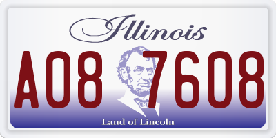 IL license plate A087608