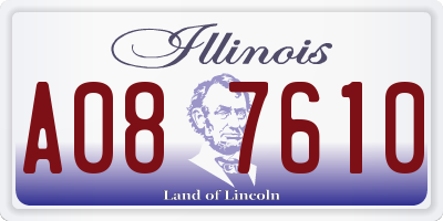 IL license plate A087610