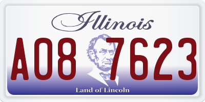 IL license plate A087623