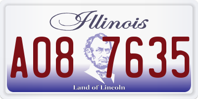 IL license plate A087635