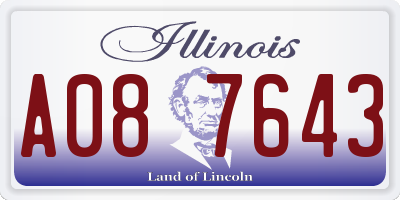 IL license plate A087643