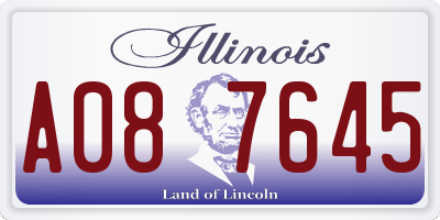 IL license plate A087645