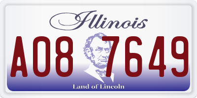 IL license plate A087649