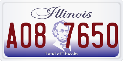 IL license plate A087650