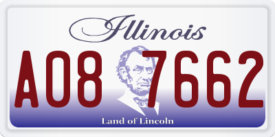 IL license plate A087662