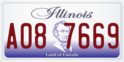 IL license plate A087669