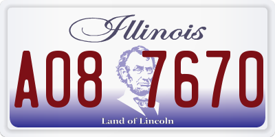 IL license plate A087670