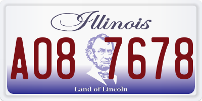 IL license plate A087678