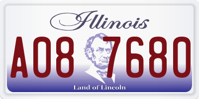 IL license plate A087680