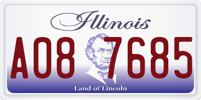 IL license plate A087685