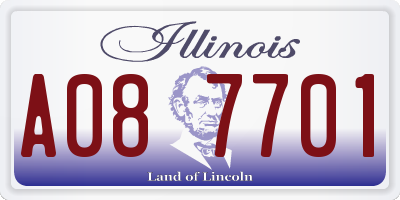IL license plate A087701