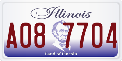 IL license plate A087704
