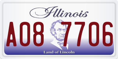 IL license plate A087706