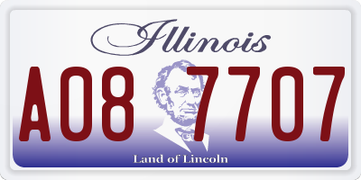 IL license plate A087707