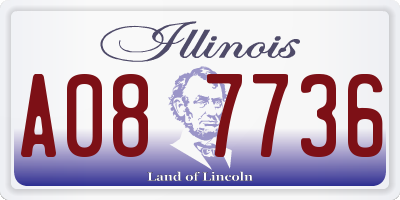 IL license plate A087736