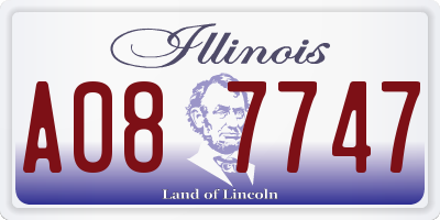 IL license plate A087747