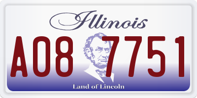 IL license plate A087751