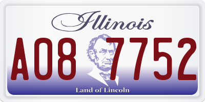 IL license plate A087752