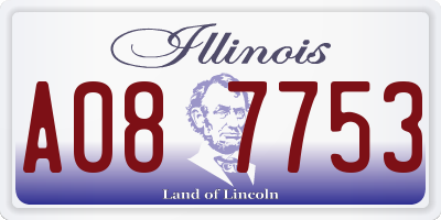 IL license plate A087753
