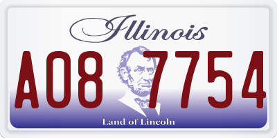 IL license plate A087754
