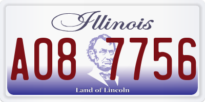 IL license plate A087756